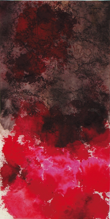 12-pivoine noir-70x137 cm-encre sur papier